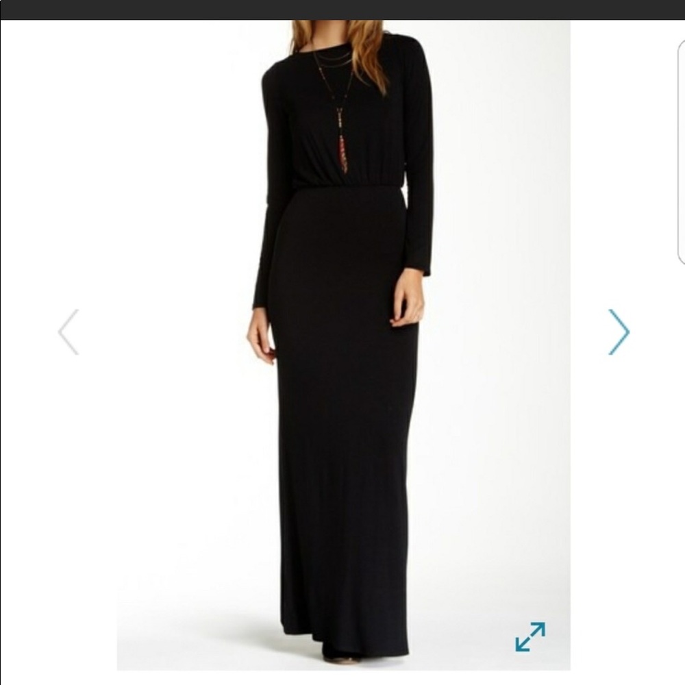 Go couture long fall black long sleeve maxi dress